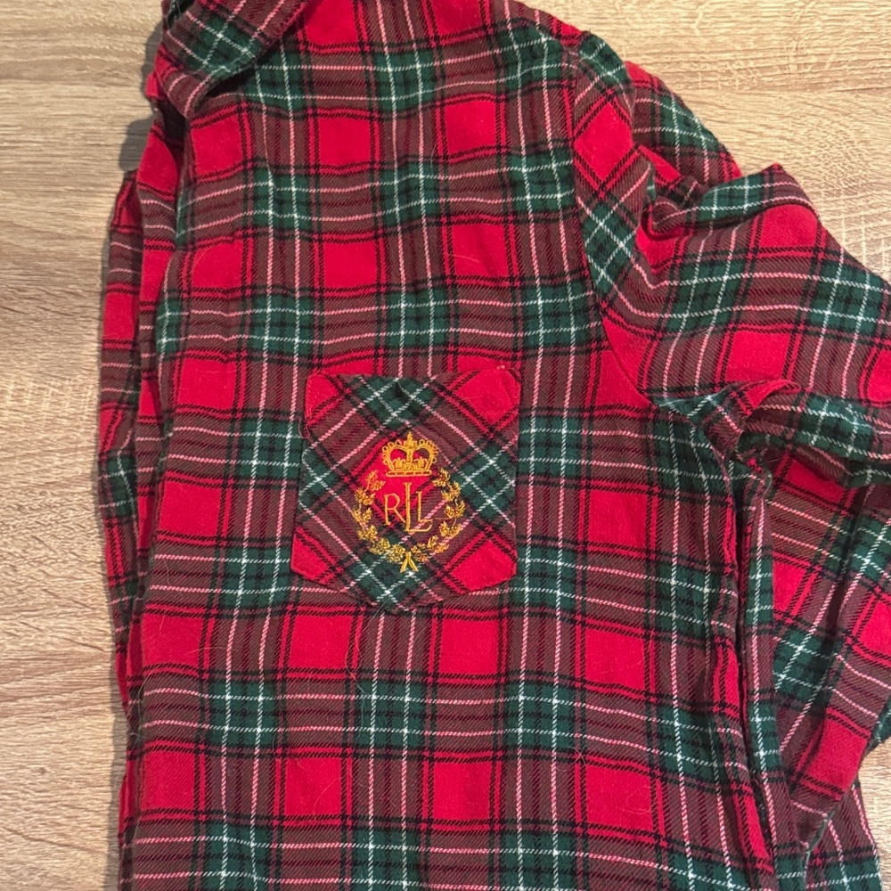 Ralph Lauren Red and Green Plaid Sleep Shirt / Nightgown